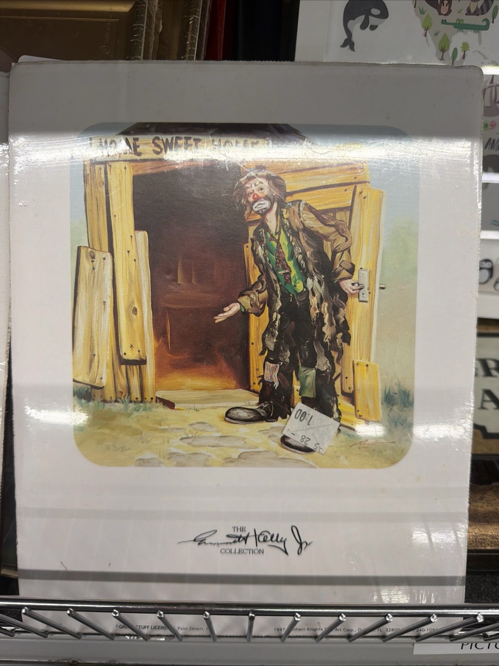 Everett Kelly Jr. Collection Clown Wall Art - Multicolored Rustic Illustration
